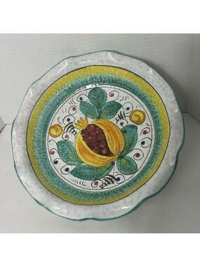 Deruta Italy Gialletti Pimpinelli Hand-painted Large Ceramic Serving Bowl Fruit